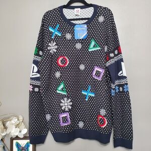 Numskull Sony PlayStation Holiday Sweater Size XL Symbols Ugly Christmas New